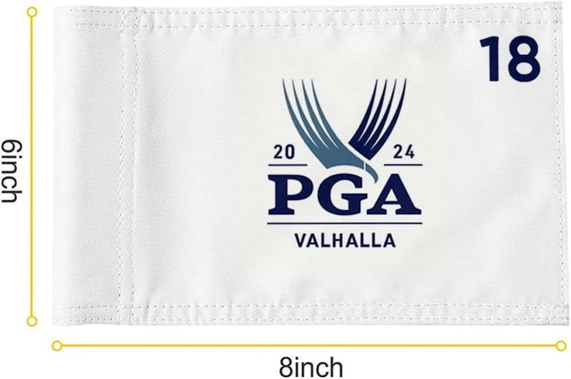 2BUT 2024 PGA Valhalla Golf Pin Flag Practic Putting Green Golf Flag For Backyard Garden Double-Sewn 600D Nylon Miniature Pin Flag Regulation Tube Flag(White 8"X6") - Image 2